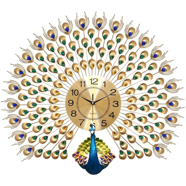 Peacock Metal Clock S03 - Size 28 x 26 inch
