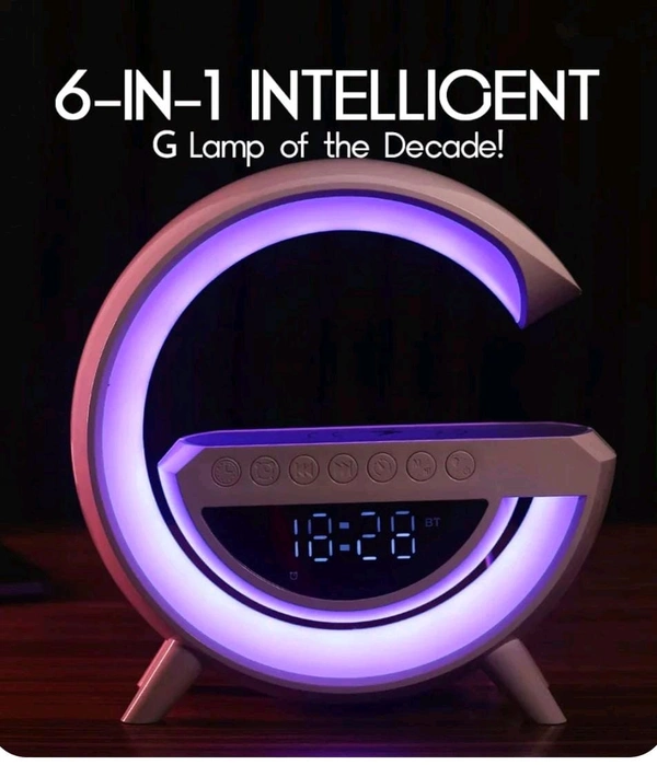 G-shape LED wireless charging speaker lamp