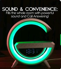 G-shape LED wireless charging speaker lamp