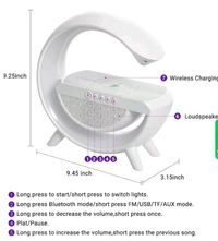 G-shape LED wireless charging speaker lamp