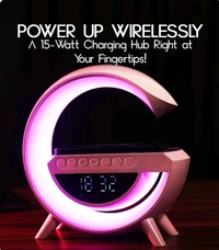G-shape LED wireless charging speaker lamp