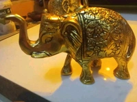 Elephant 2pc Set Golden Antique  - Size 6 Inch