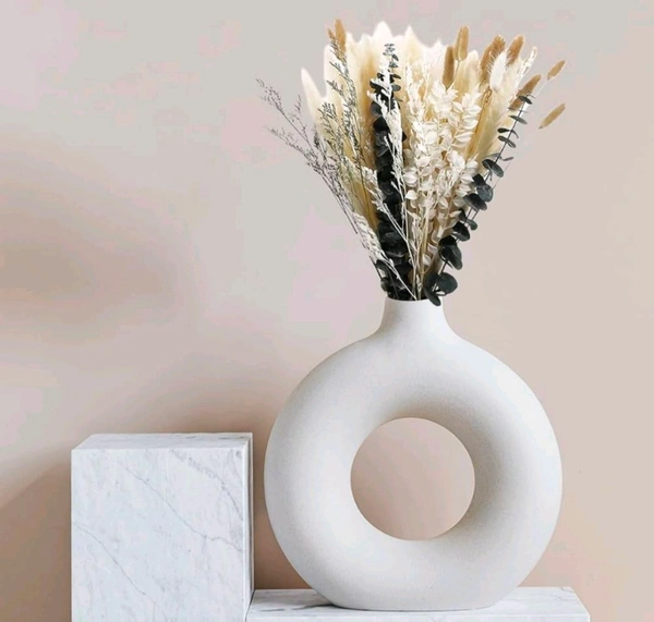 Ceramic Dount Vase 1pc  - Size 6 Inch