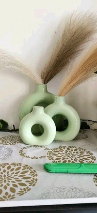 Ceramic Green Donut Pots 3pc Set