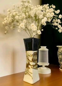Ceramic Bottel Shape Vase 2pc Set  - Size 8 Inch