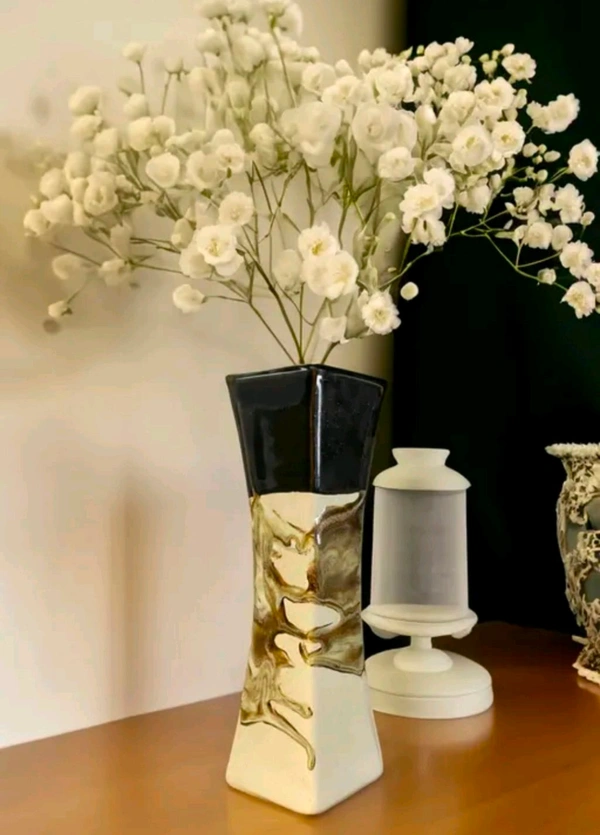 Ceramic Bottel Shape Vase 2pc Set  - Size 8 Inch
