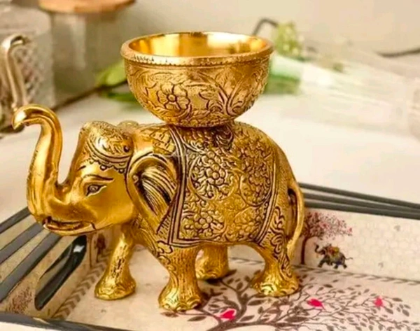 Elephant Golden Dry Fruits Bowl 