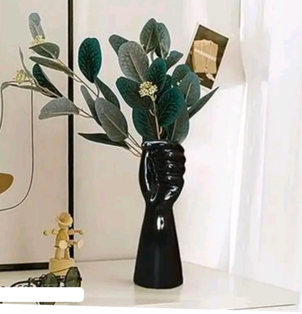 Love Hand Flower Vase 1pc - Black, Size 10 Inch