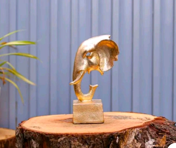 Golden Elephant Trunk Showpiece 
