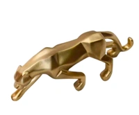 Resin Golden Jaguar Showpiece  - Size - 10 X 4 Inch