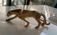 Resin Golden Jaguar Showpiece  - Size - 10 X 4 Inch