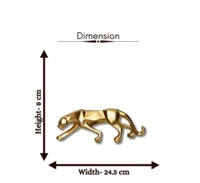 Resin Golden Jaguar Showpiece  - Size - 10 X 4 Inch
