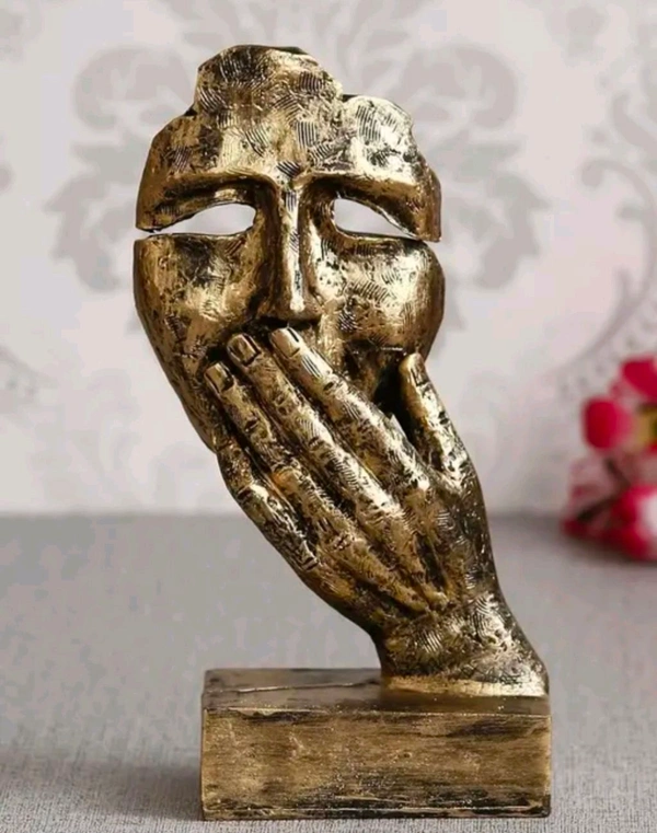 Resin Human Face With Hand 