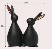 Resin Rabbit Couple Black 