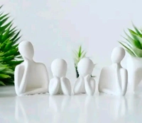 Resin Couple Family Showpiece White 