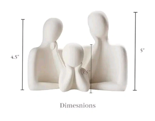 Resin Couple Family Showpiece White 