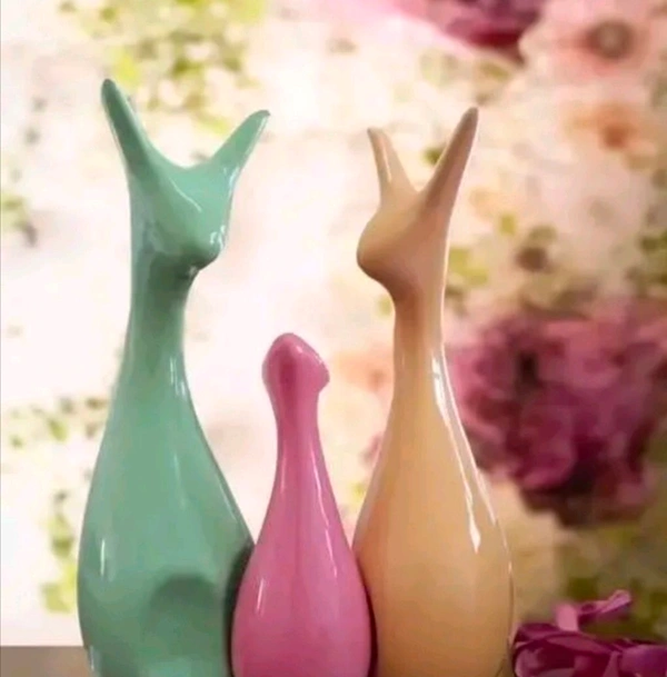 Resin Deer Family 3pc Multicolour 