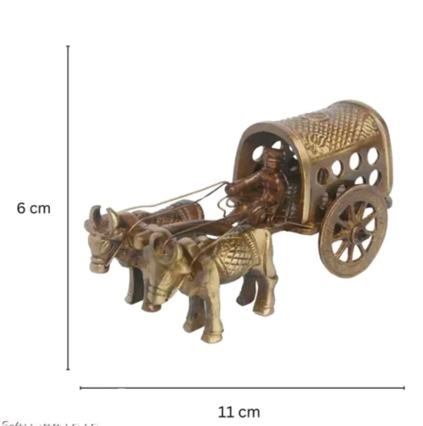 Metal Bull Cart Showpiece 
