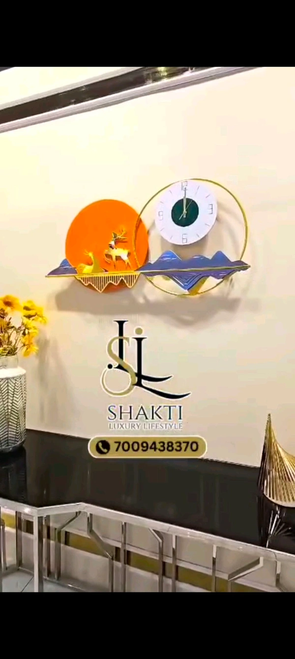 Wall Clock Sun4 - Size 36 X 18 Inch