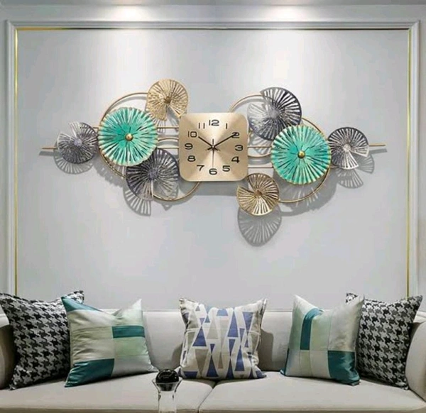 Wall Art Clock Sun7 - Size 40 X 18 Inch