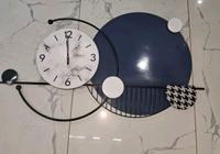 Wall Art With Clock Sun21 - Size 24 X 48 Inch