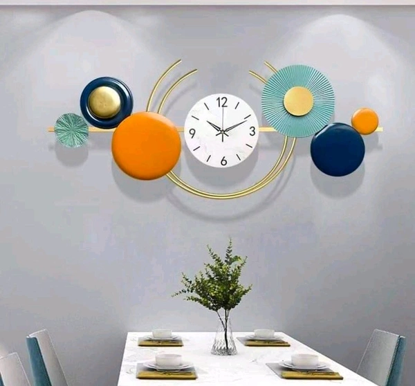 Wall. Art With Clock Sun24 - Size 24 X 48 Inch