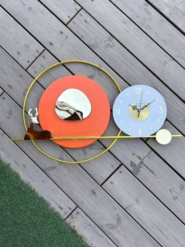 Wall Art Clock Sun31 - Size 36 X 18inch