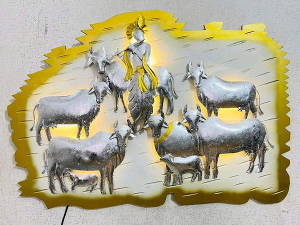 Wall Art Krishna With LED Light SYA26 - Size 38 X 35 Inch
