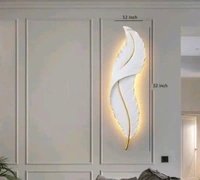 CA01 Feather Wall Art With LED Light   - Size 32 X 12 Inch