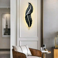 Black Feather 1pc With LED Light  - Size 24 X 6 Inch