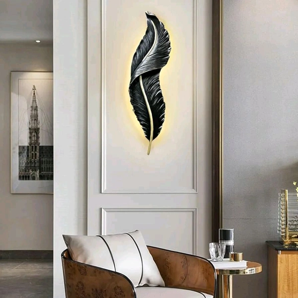 Black Feather 1pc With LED Light  - Size 24 X 6 Inch
