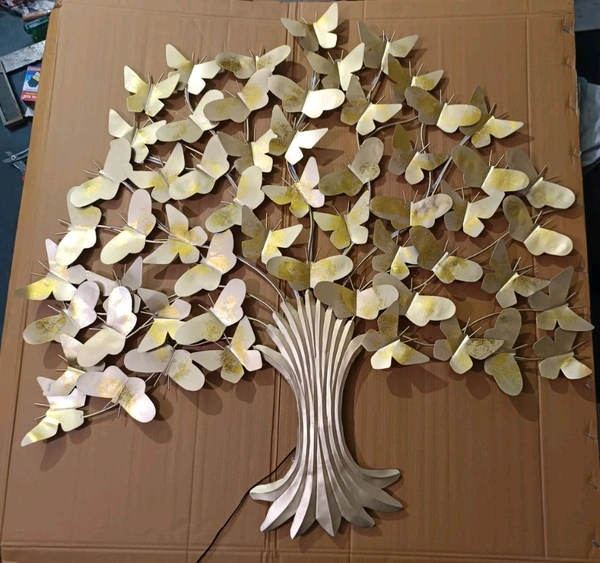 Butterfly Tree Wall Art With LED Light  - Size 40 X 40 Inch