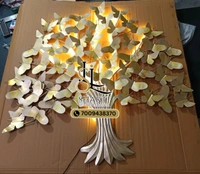 Butterfly Tree Wall Art With LED Light  - Size 40 X 40 Inch