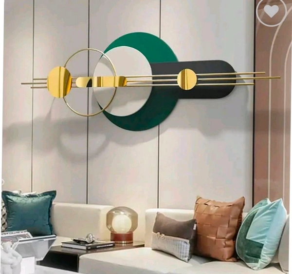 Horizontal Abstract Panel Metal Wall Art - Size 24 X 50 Inch