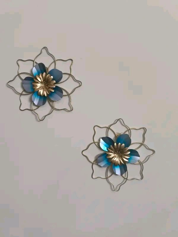 2pc Flower Wall Decor  - Size 10 X 10 Inch