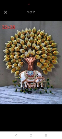 Cow With Tree Wall Art  - Size 38 X 32 Inch