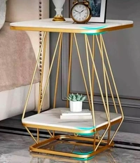 Side table in iron base  DN01 - Size 16 x 16 x 22 inch