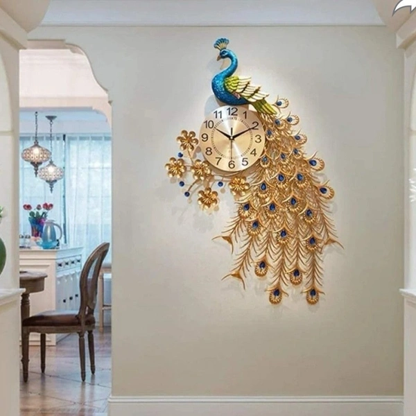 Peacock wall clock code  BF381 - Size 37 x 24 inch