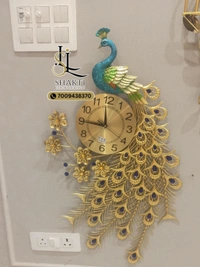 Peacock wall clock code  BF381 - Size 37 x 24 inch