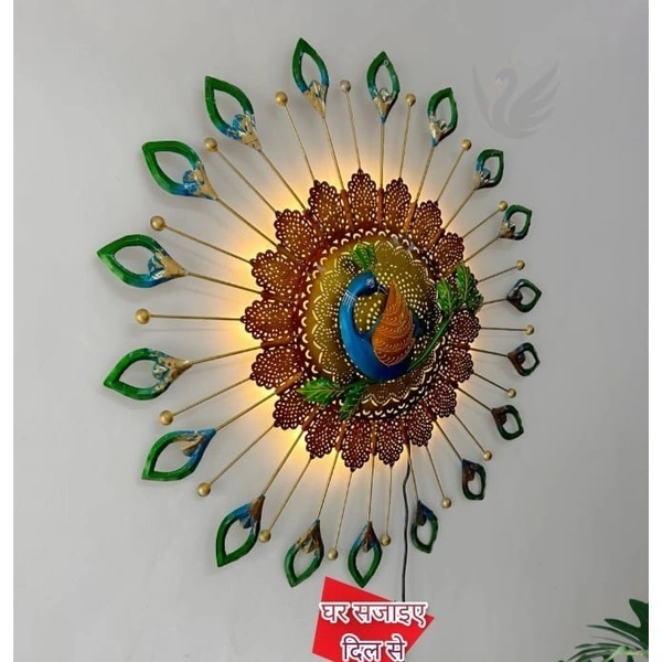 Full moon circle blue peacock SW31 - Size 35 x 35 inch