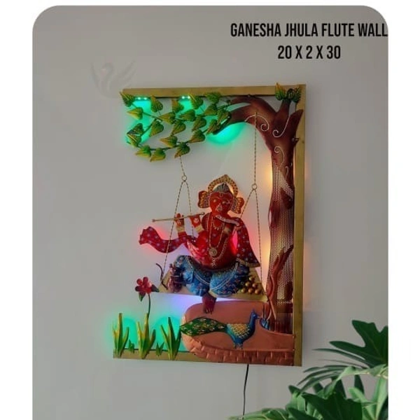 Ganesha jhula flute wallart SW17 - Size 30 x 20 inch