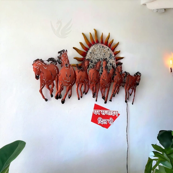 7 horses MIni sun panel with led light SW7 - Size 30 x 18 inch