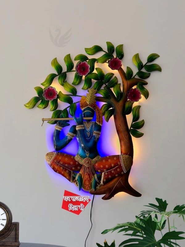 Krishna flute tree with lLED light SW13 - Size 35 x 32 inch