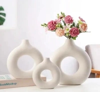 Ceramic white vase 3pc  SLL2425 - Size - 7 inch, 5.5 inch, 4.5 inch