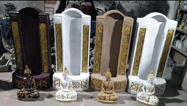 Big hut with buddha statue - Size 4ft