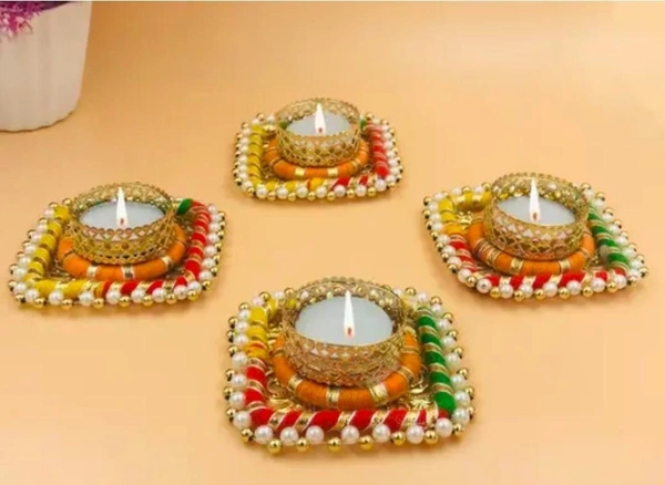 Handmade T-light candle holder set of 4pc - Size 8 inch