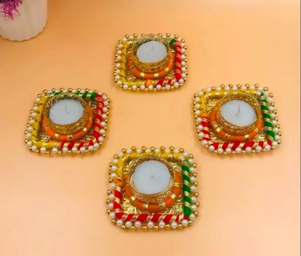 Handmade T-light candle holder set of 4pc - Size 8 inch