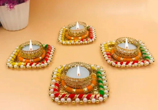 Handmade T-light candle holder set of 4pc - Size 8 inch