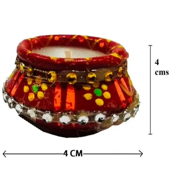 Handmade clay Diya set of 12pc