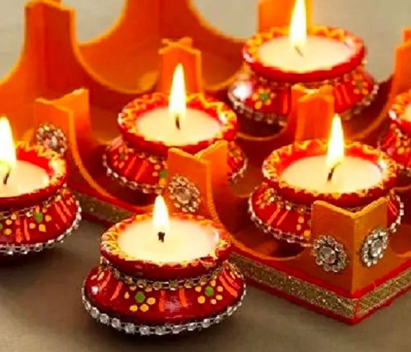 Handmade clay Diya set of 12pc